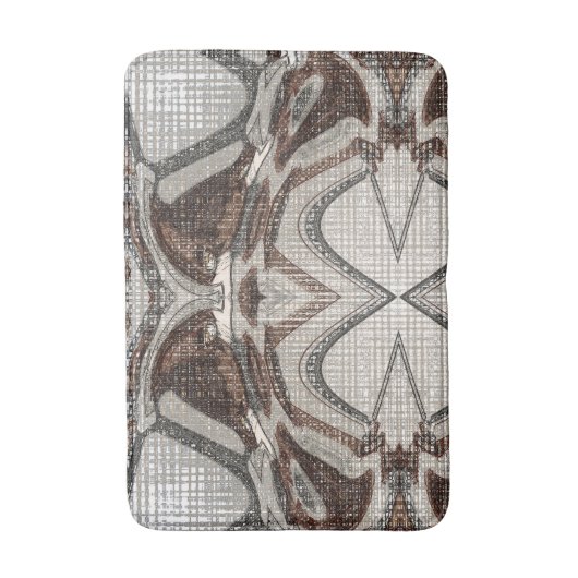 Abstracte grijze en bruine kunst badmat (Voorkant Verticaal)