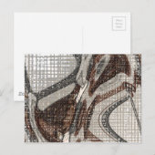 Abstracte grijze en bruine kunst briefkaart (Voorkant / Achterkant)