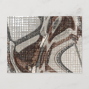 Abstracte grijze en bruine kunst briefkaart