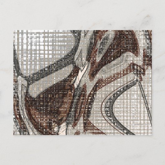 Abstracte grijze en bruine kunst briefkaart (Voorkant)