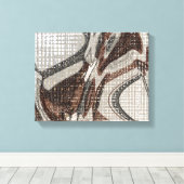 Abstracte grijze en bruine kunst canvas afdruk (Insitu (Houten vloer))