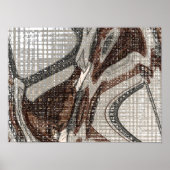 Abstracte grijze en bruine kunst poster (Voorkant)