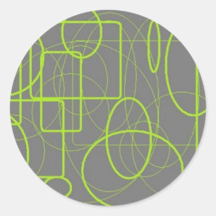 abstracte grijze en groene vormen sticker