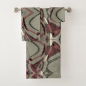 Abstracte grijze en rode kunst bad handdoek (Insitu)
