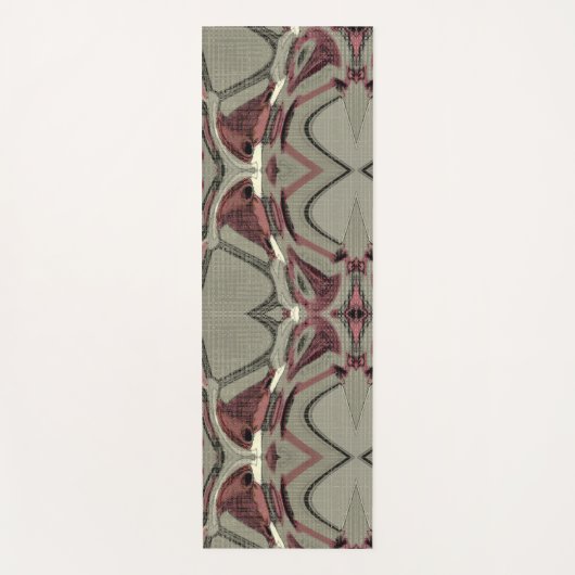 Abstracte grijze en rode kunst yogamat (Voorkant)