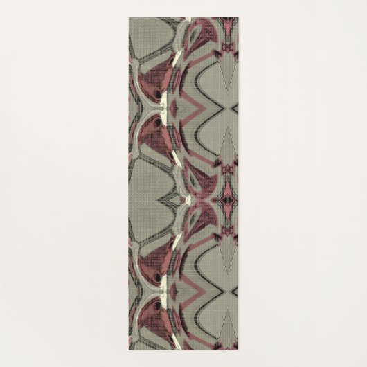 Abstracte grijze en rode kunst yogamat (Achterkant)