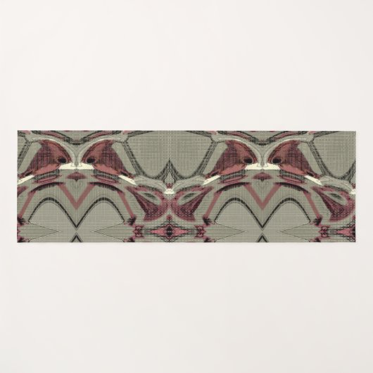 Abstracte grijze en rode kunst yogamat (Voorkant (horizontaal))