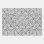 Abstracte grijze geometrische vierkante tegels inpakpapier vel (Voorkant 3)