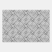 Abstracte grijze geometrische vierkante tegels inpakpapier vel (Voorkant)