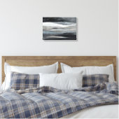 Abstracte Grijze Golven Kunst Canvas Afdruk (Insitu (Slaapkamer))