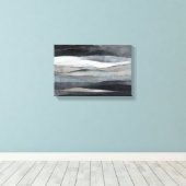 Abstracte Grijze Golven Kunst Canvas Afdruk (Insitu (Houten vloer))