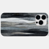Abstracte grijze golven kunst iPhone / iPad hoes (Achterkant (horizontaal))