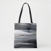Abstracte grijze golven kunst tote bag (Voorkant)