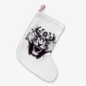 Abstracte grijze grijze tijger kleine kerstsok (Voorkant (Hangend))