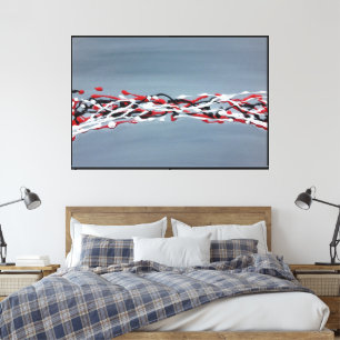 Abstracte grijze kunst Hedendaags Modern Canvas Afdruk