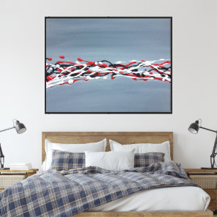 Abstracte grijze kunst Hedendaags Modern Canvas Afdruk