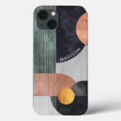 Abstracte grijze marmeren roze gouden gepersonalis Case-Mate iPhone case (Achterkant)