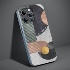 Abstracte grijze marmeren roze gouden gepersonalis Case-Mate iPhone case
