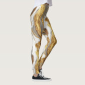 Abstracte grijze marmertextuur met vloeiend goud leggings (Rechts)