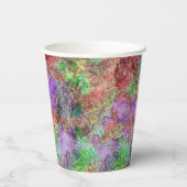 Abstracte grijze mix van groene roze gele cirkels papieren bekers (Achterkant)