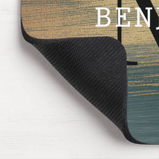 Abstracte grijze monogram Mannen Muismat (Hoek)