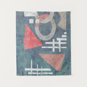 Abstracte grijze oude  geometrische vormen tri wandkleed