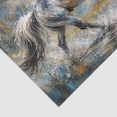 Abstracte grijze paardenschildering tissuepapier (Detail)