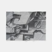 Abstracte grijze schaduwen fleece deken (Voorkant (Horizontaal))