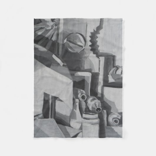 Abstracte grijze schaduwen fleece deken (Voorkant)