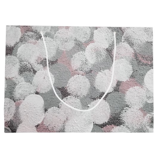 Abstracte grijze Stippen Groot Cadeauzakje (Achterkant)