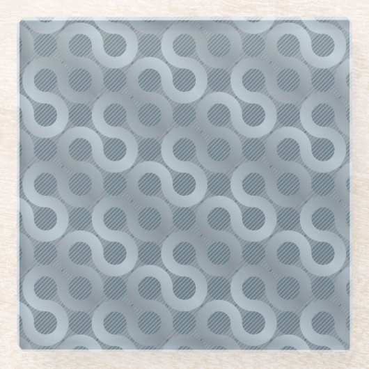 Abstracte grijze stroomachtergrond glazen onderzetter (Voorkant)