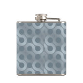 Abstracte grijze stroomachtergrond heupfles (Achterkant)