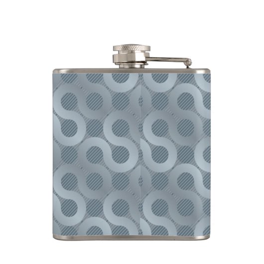 Abstracte grijze stroomachtergrond heupfles (Achterkant)