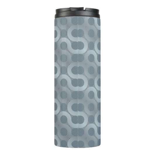 Abstracte grijze stroomachtergrond thermosbeker (Achterkant)