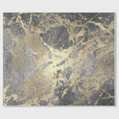 Abstracte grijze verf Golden Metallic Strokes Cadeaupapier (Vlak)