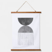 Abstracte grijze vormen hangend wandkleed (Voorkant 2)