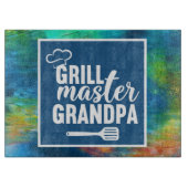 Abstracte grill Master Grandpa Glass Cutting Board Snijplank (Voorkant)