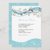 Abstracte grillen uitnodiging - turkooizen brown (Voorkant / Achterkant)