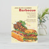 Abstracte grilling Summer Barbecue Party Kaart (Staand voorkant)