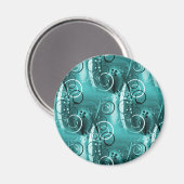 Abstracte grilzwijn Aqua Blue Girly Gifts Magneet (Voorkant / Achterkant)