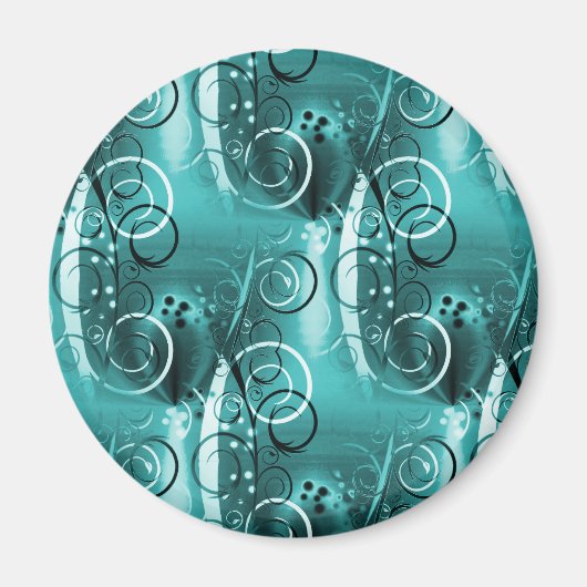 Abstracte grilzwijn Aqua Blue Girly Gifts Magneet (Voorkant)