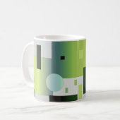 Abstracte Groen Vier Koffiemok (Voorkant links)