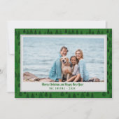 Abstracte groenblijvende bomen Familie Foto Kerstm Feestdagenkaart (Voorkant)
