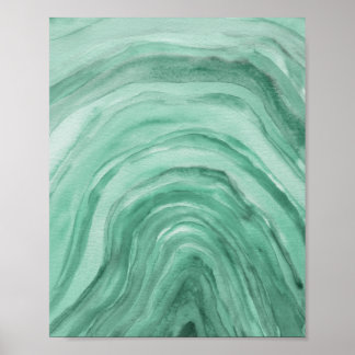 Abstracte Groene Abstracte Agaat Waterverf Kunst Poster