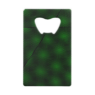 Abstracte groene achtergrond creditkaart flessenopener