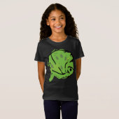 Abstracte Groene Anaconda Oerwoud Tekening T-shirt (Voorkant volledig)