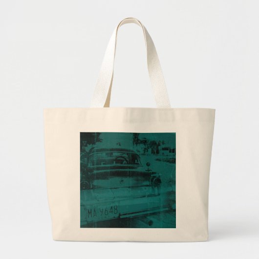 Abstracte groene auto grote tote bag (Voorkant)