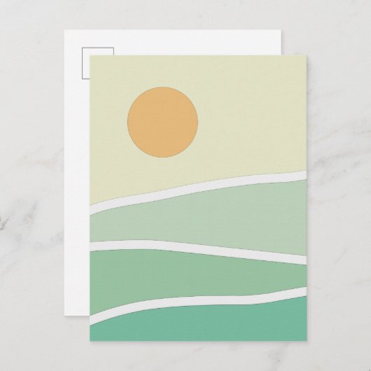 Abstracte groene bergen briefkaart (Voorkant / Achterkant)