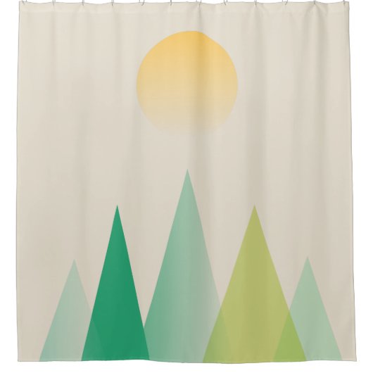 Abstracte groene bergen douchegordijn (Voorkant)