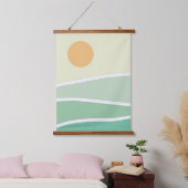 Abstracte groene bergen hangend wandkleed (Slaapkamer)